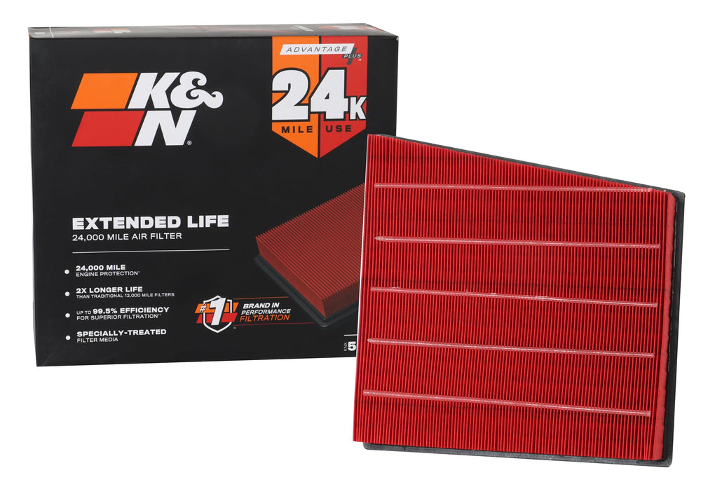 K&N KNN-5065 filter close-up showing durable media for longer life