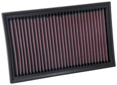 Installation step shows quick drop-in fit into the factory air box.