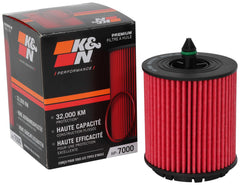 K&N premium oil filter showing 20k mile protection for engines
