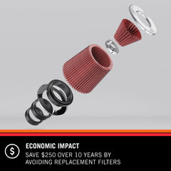 K&N vent air filter breather clamp attachment; secure fit reduces vibration and leaks.