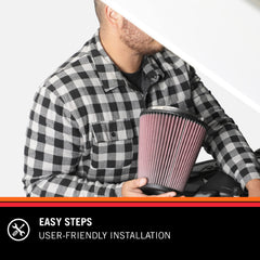 K&N vent air filter breather media closeup; premium filtration material and dust resistance.