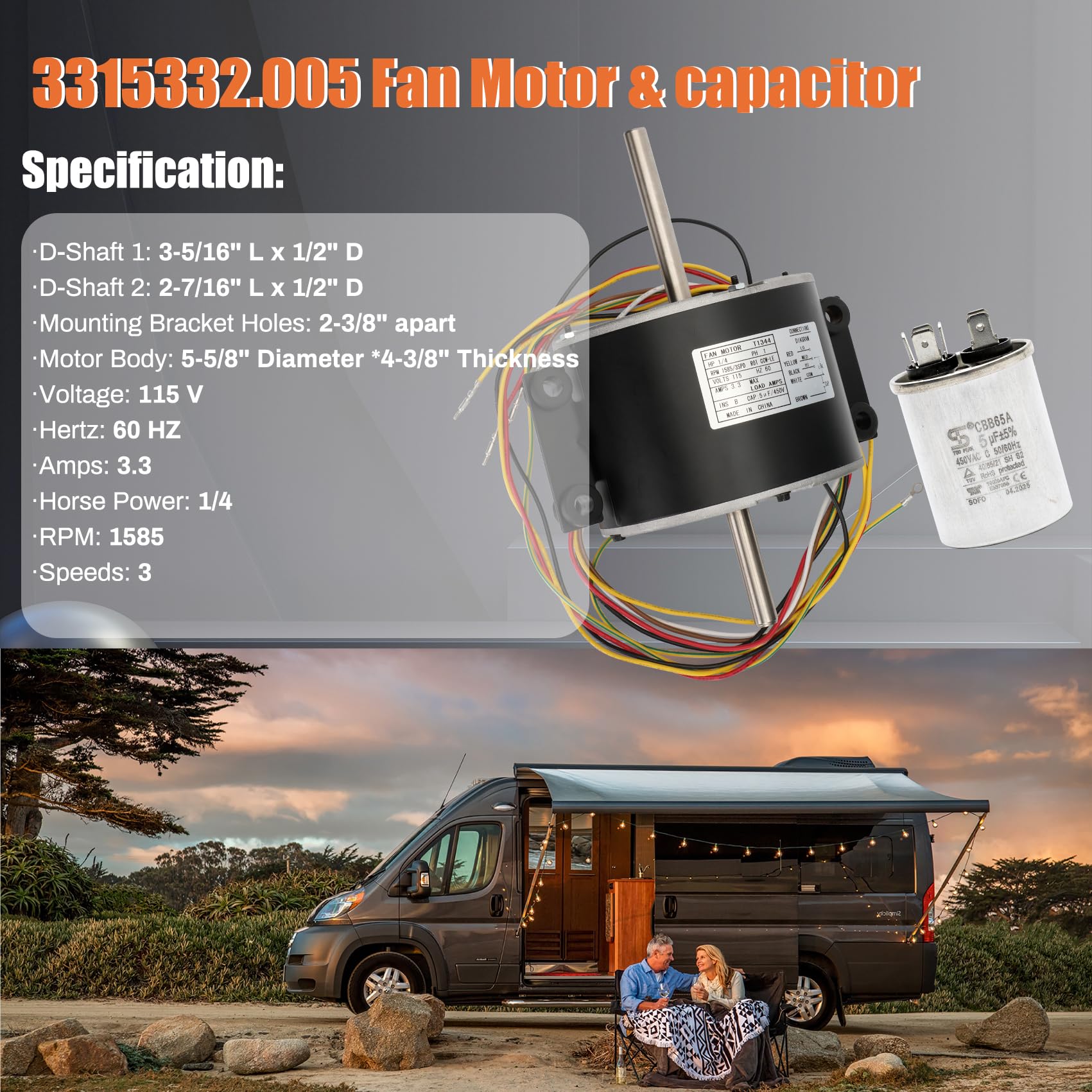 Knocokie 3315332-005 motor body visual: robust build for long-lasting use
