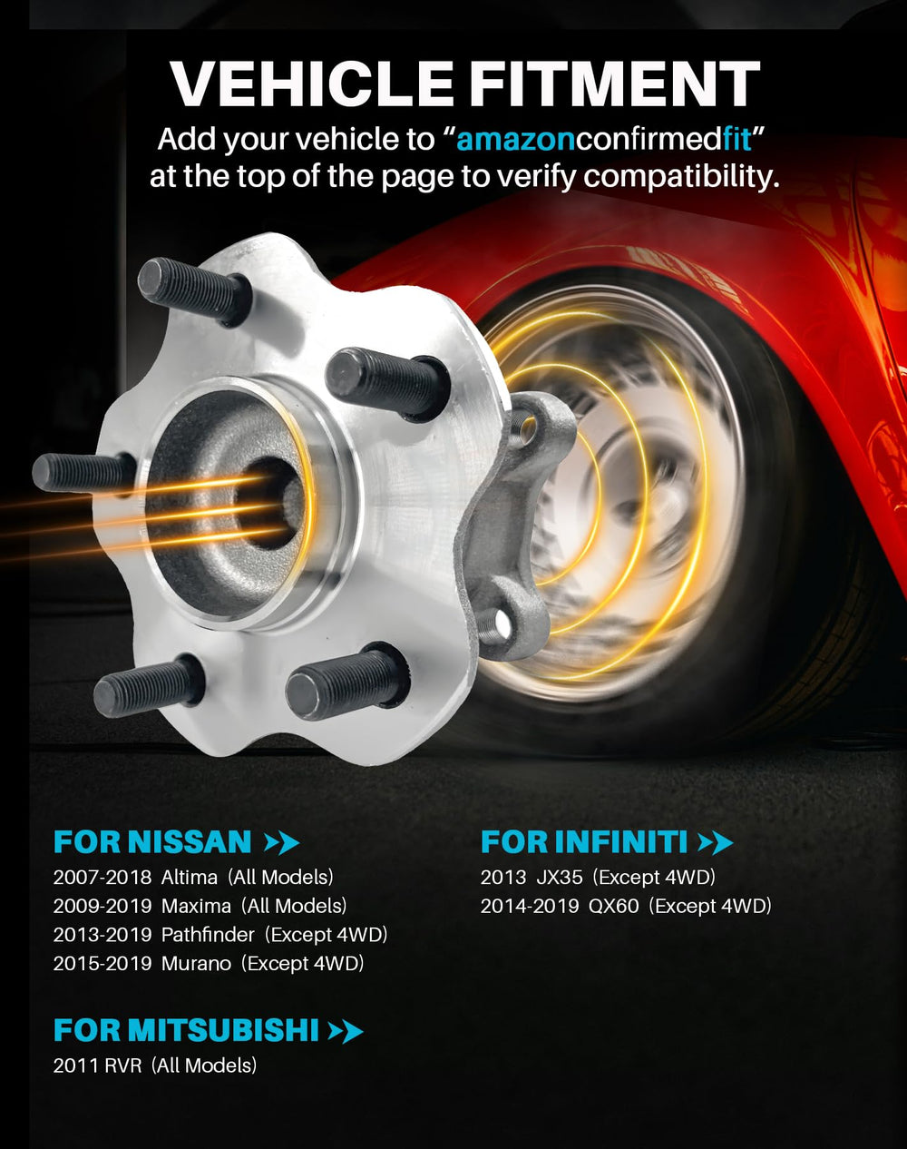 KNOLET 512388 wheel hub assembly front-right for Nissan Altima ensures smooth steering.
