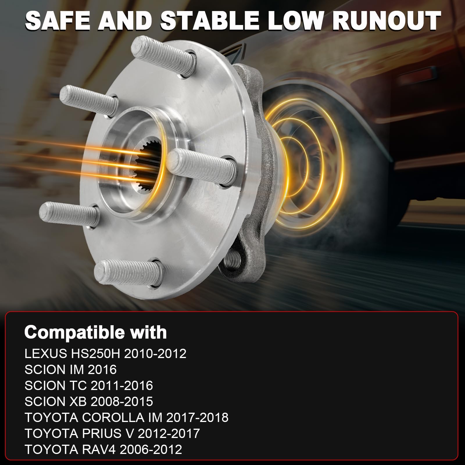 KNOLET 513257 wheel hub for Prius V 2012-2017, smooth rotation