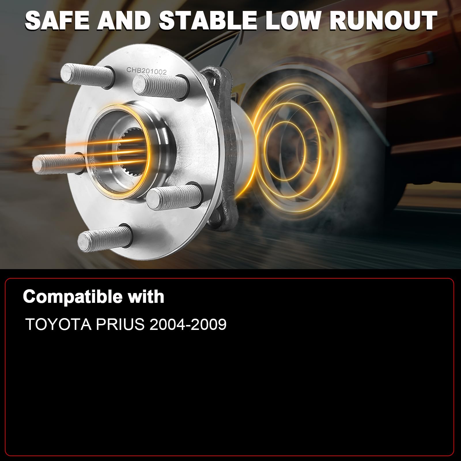 KNOLET Prius hub bearing assembly front axle compatible with 5 lug wheels.