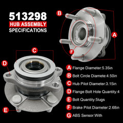 KNOLET 513298 ABS sensor integrated hub for seamless braking compatibility