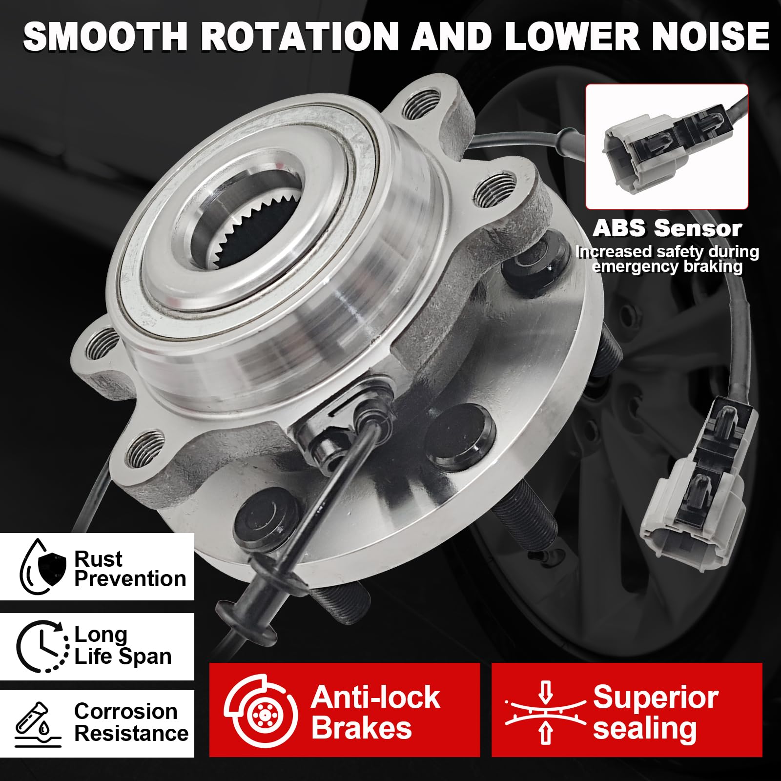 KNOLET 515065 front-left view shows robust hub and flange.