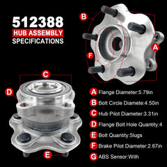 KNOLET 512388 rear-view hub assembly built for durability.