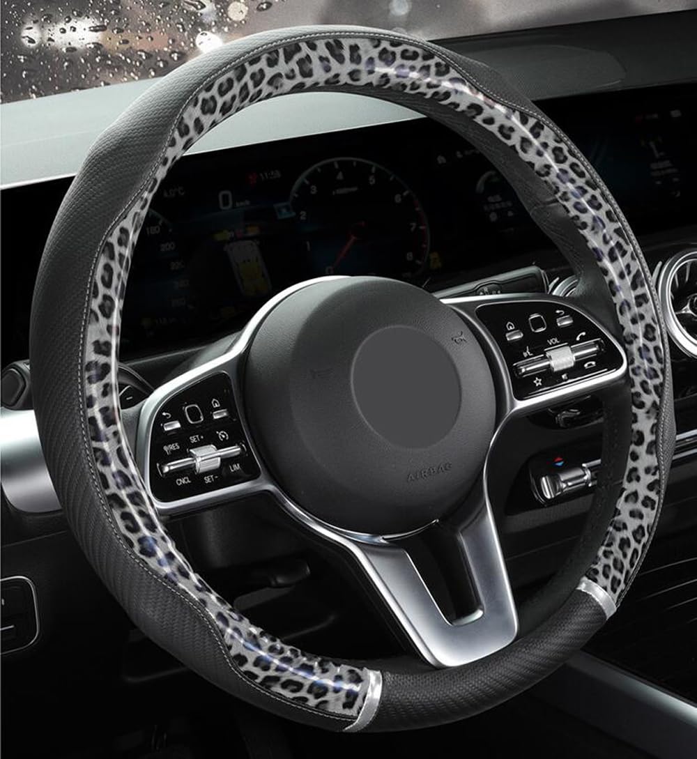 Knonip peach wood grain steering wheel cover showing anti-slip texture for comfortable grip