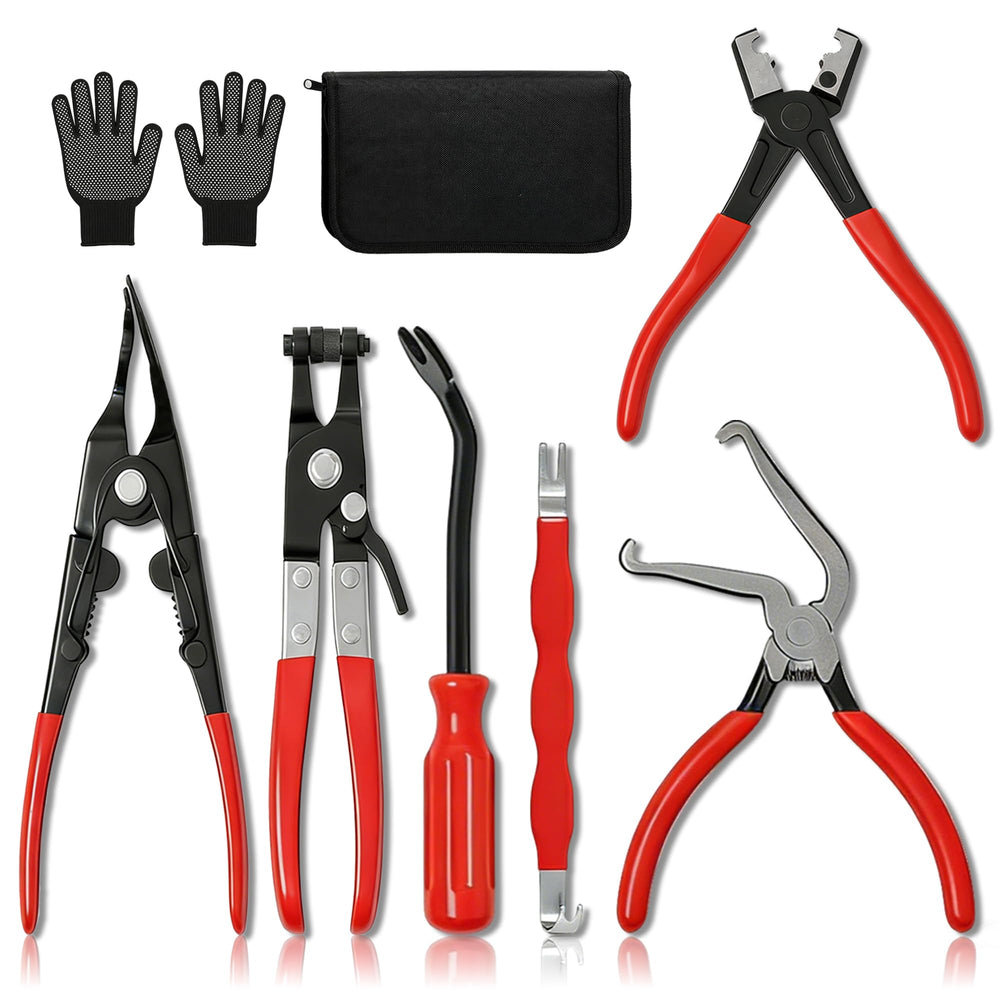 Knowearth kit with straight hose clamp pliers for quick hose removal