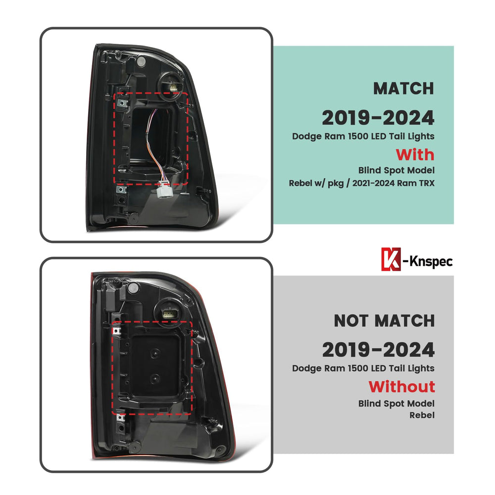 KNSPEC packaging box for Ram 1500 LED tail light
