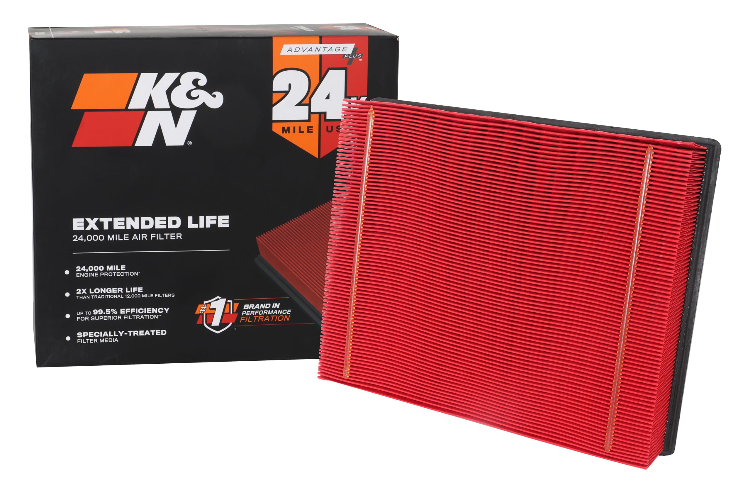 K&N KNX-2129 engine air filter 24k-life extends protection and airflow