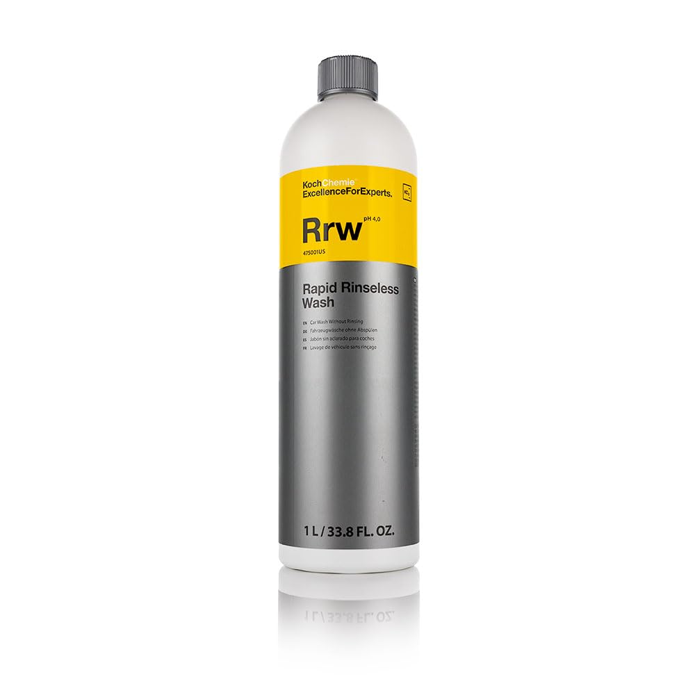 Koch-Chemie Rapid Rinseless Wash bottle highlights portable, water-saving car cleaning on the go.
