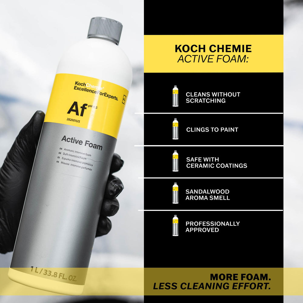KOCHCHEMIE Active Foam being poured into a bucket demonstrates easy dilution and use.