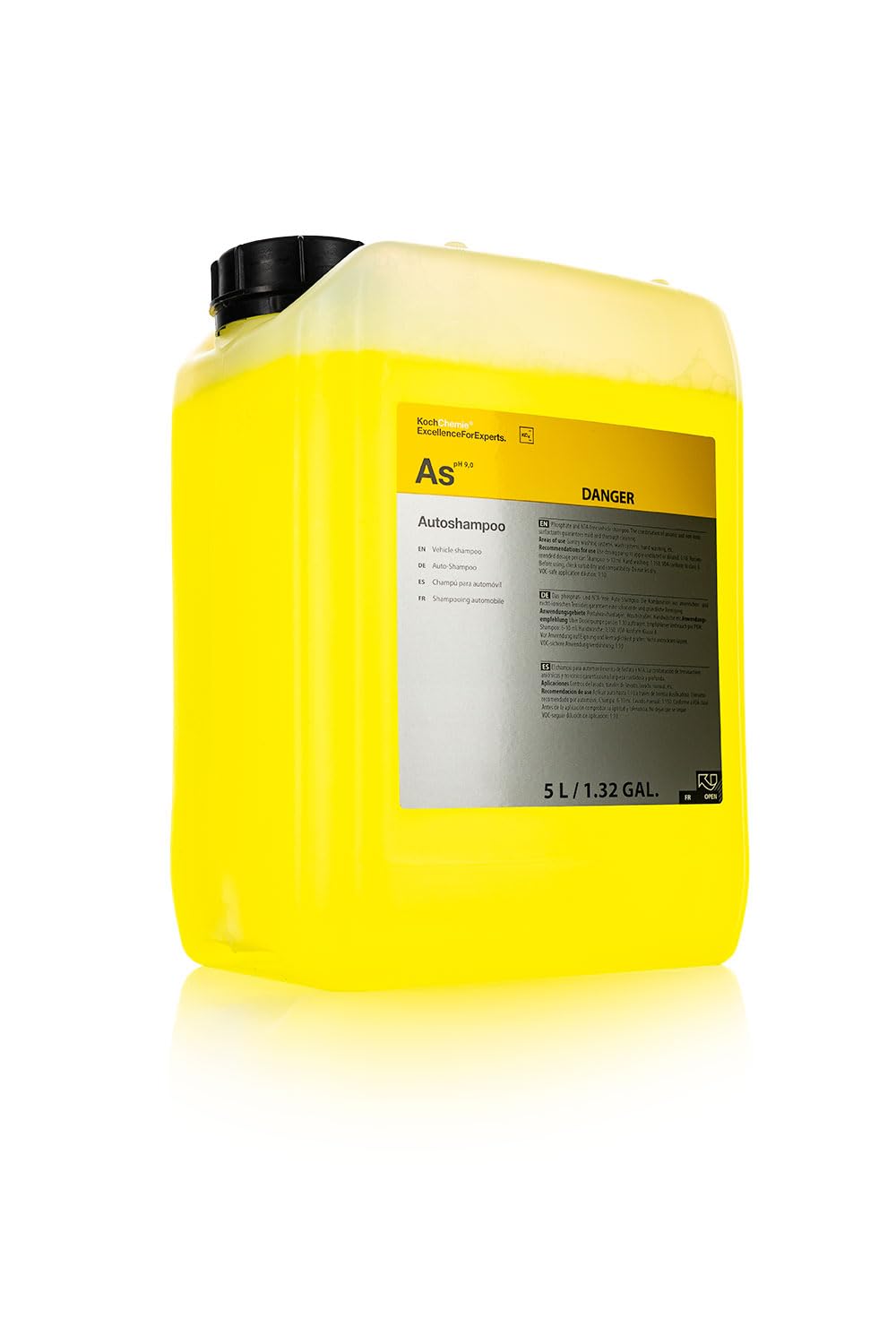 KOCHCHEMIE Autoshampoo 5L bottle for mild, thorough vehicle cleaning.