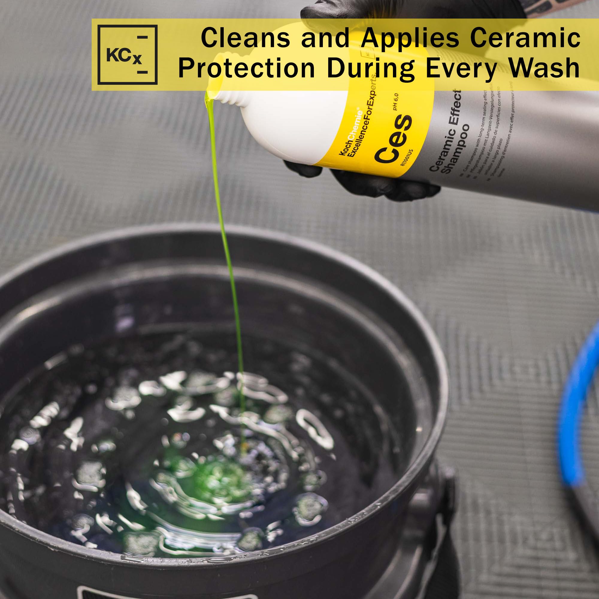 Water beads on coated surfaces illustrate hydrophobic protection after use with KOCHCHEMIE