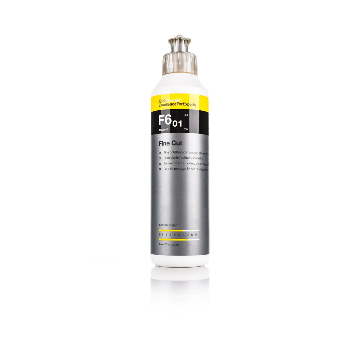 KOCHCHEMIE Fine Cut Polishing Compound bottle demonstrates silicone-free formula for safe scratch removal