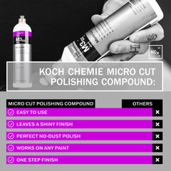 Koch-Chemie Micro Cut hologram removal close-up showing uniform action