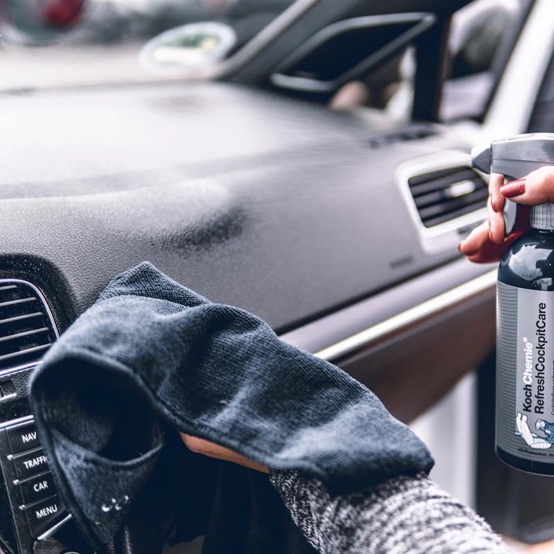Subtle, refreshing fragrance accompanies KOCHCHEMIE Refresh Cockpit Care use.