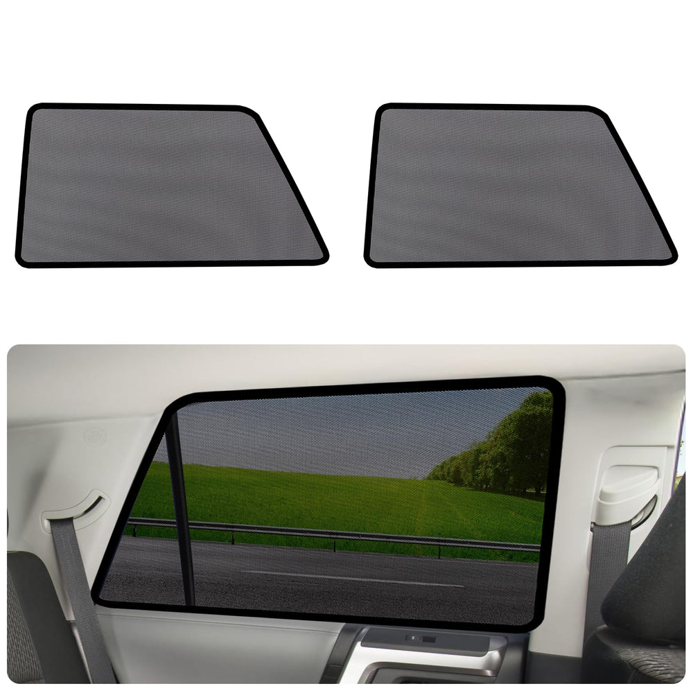 Two shades included for complete backseat coverage.