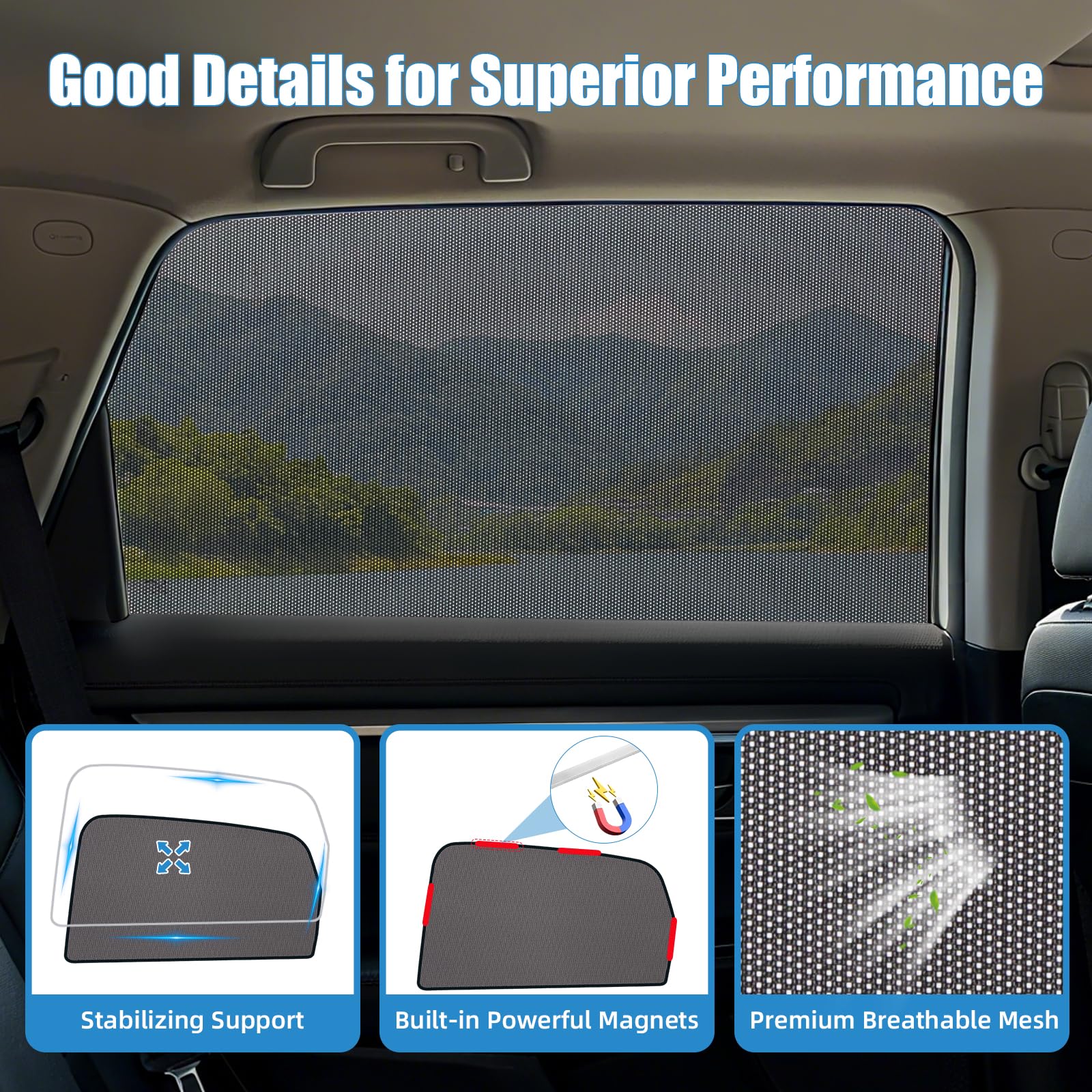 KOCZIL CX-5 adhesive buckles secure shade on non-metal surfaces.
