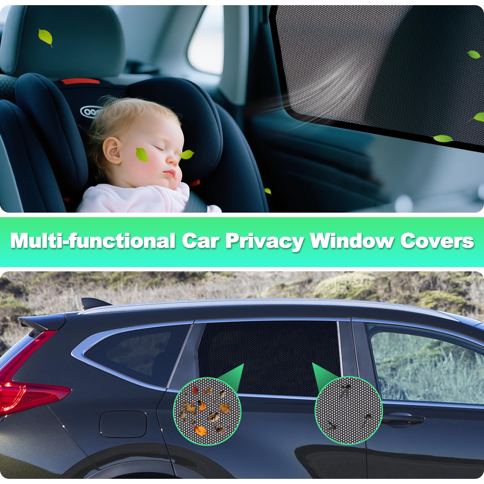 KOCZIL privacy backseat shade creates a private space for passengers.