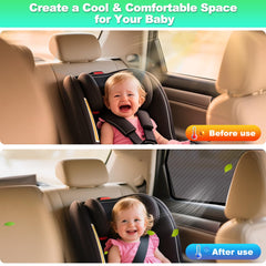 KOCZIL car window shade blocks UV rays for backseat protection.