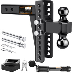 Koerdo adjustable hitch shown with a 2.5 inch receiver for versatile towing