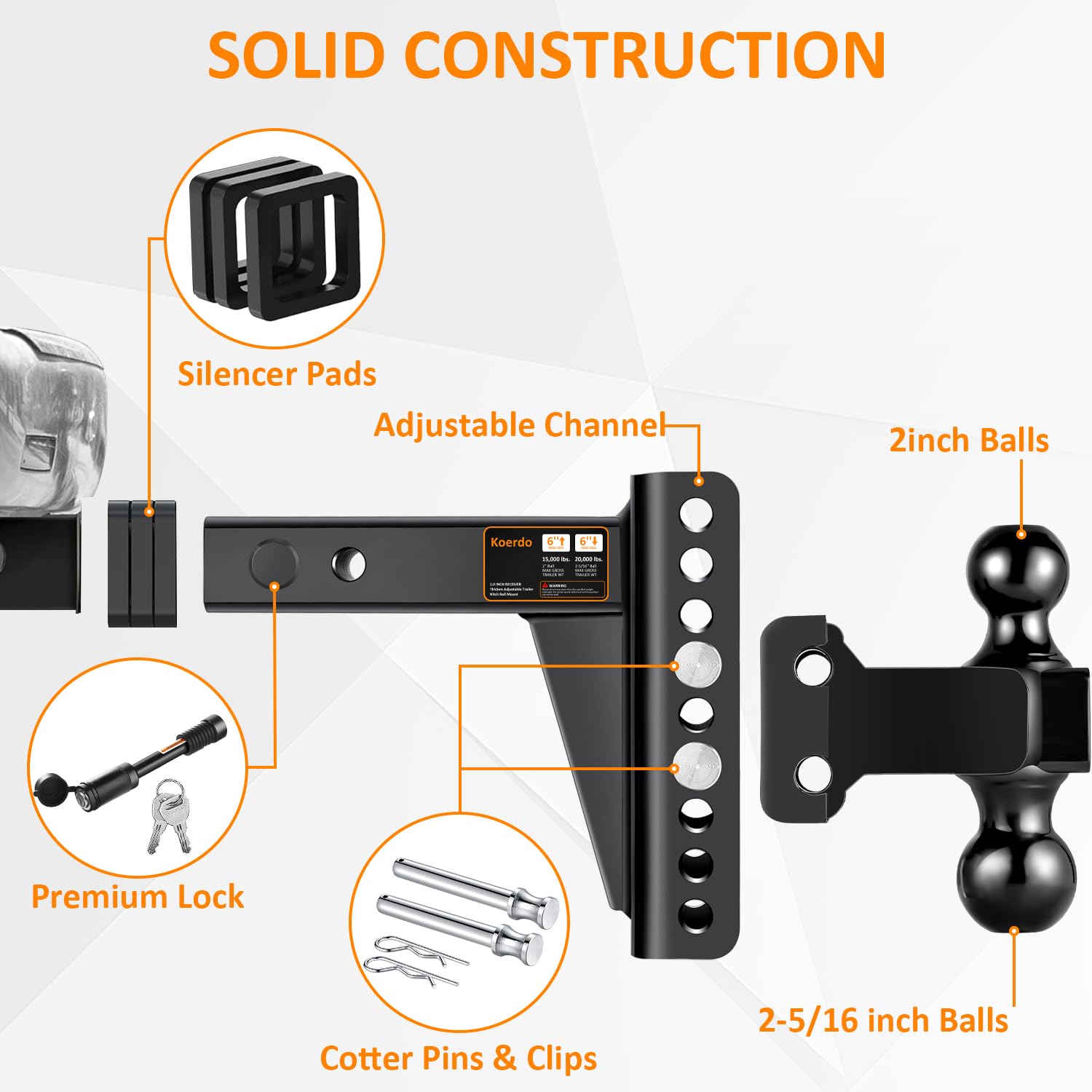 Koerdo solid bar stock construction delivers durability for heavy use.