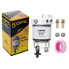 KOFIL R12T fuel water separator assembly front view for quick installation and engine protection
