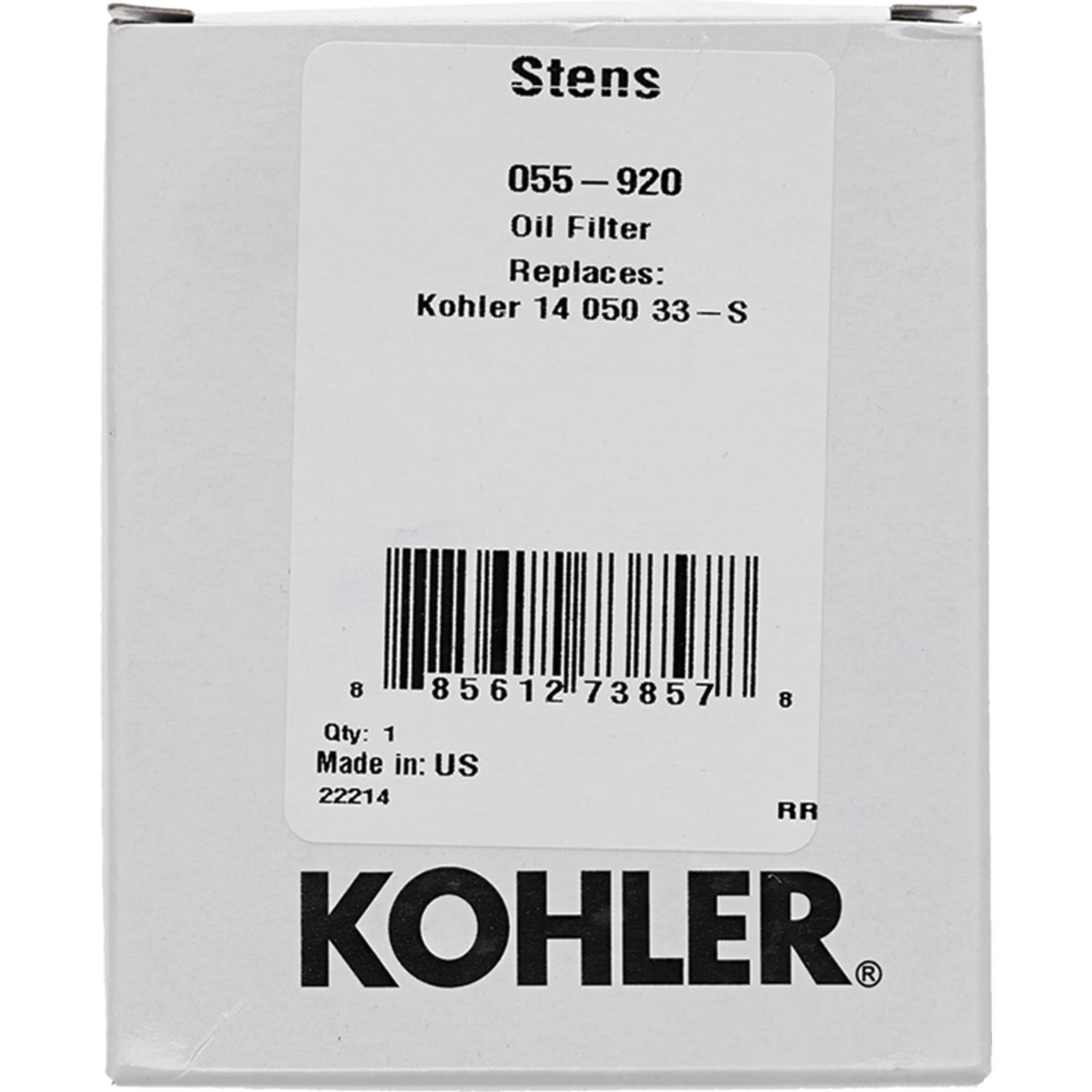 Kohler instruction label close-up shows model compatibility and part number.