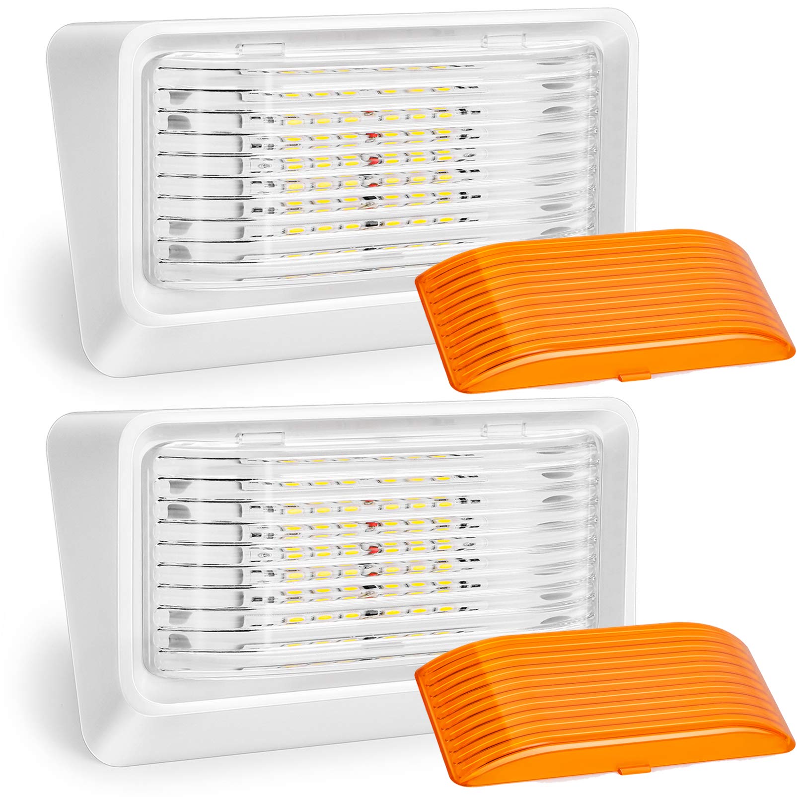 Kohree 320-lumen LED RV porch light, front view for bright exterior lighting.