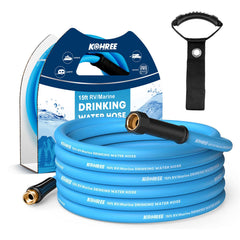Kohree 35ft RV water hose with storage bag for organized campsites.