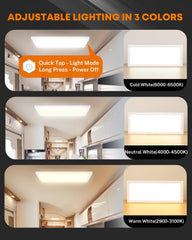 Kohree RV light demonstrates five dimming levels for mood control.