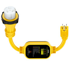 Kohree 50A to 110V RV adapter with surge protection for safe home-to-RV power.