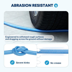 Kohree all-weather hose remains flexible in heat and cold for year-round use.