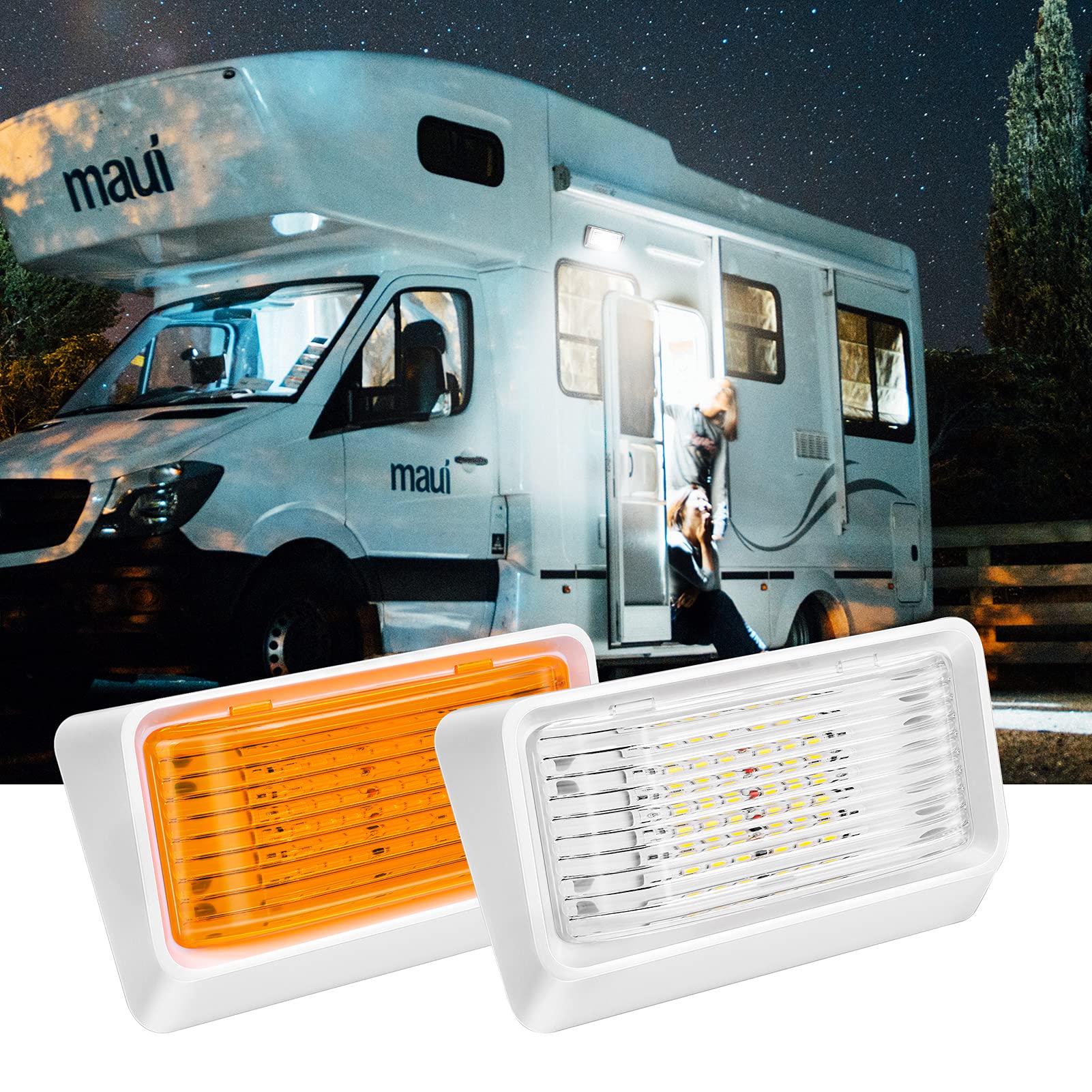 Kohree durable all-weather plastic housing for long-lasting RV lighting.