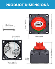 Kohree 12V switch showing bolts and plates for secure installation.