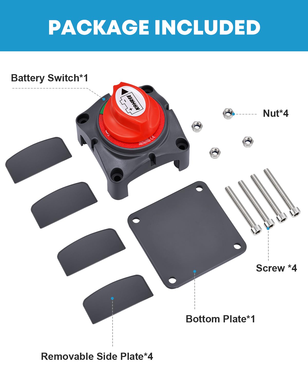 Kohree compact switch kit for easy integration into vehicle electrical systems.