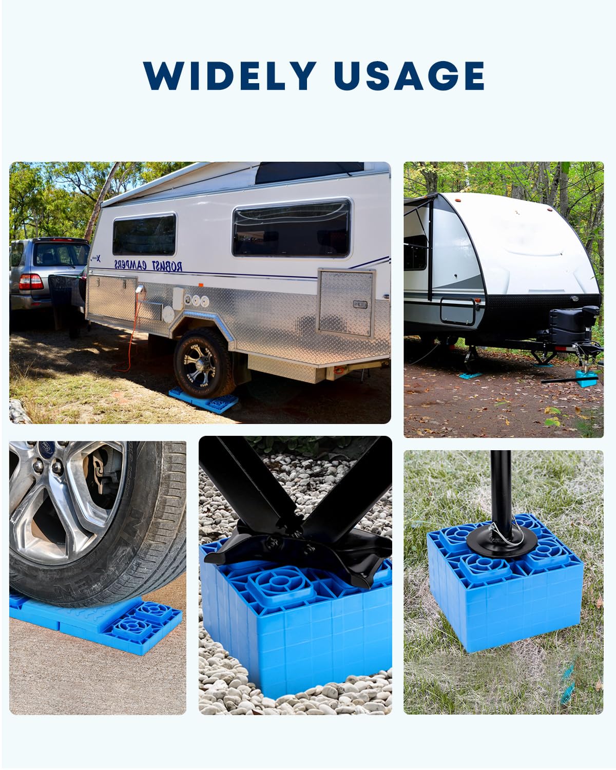 Kohree camper leveling blocks stored in a compact carry bag