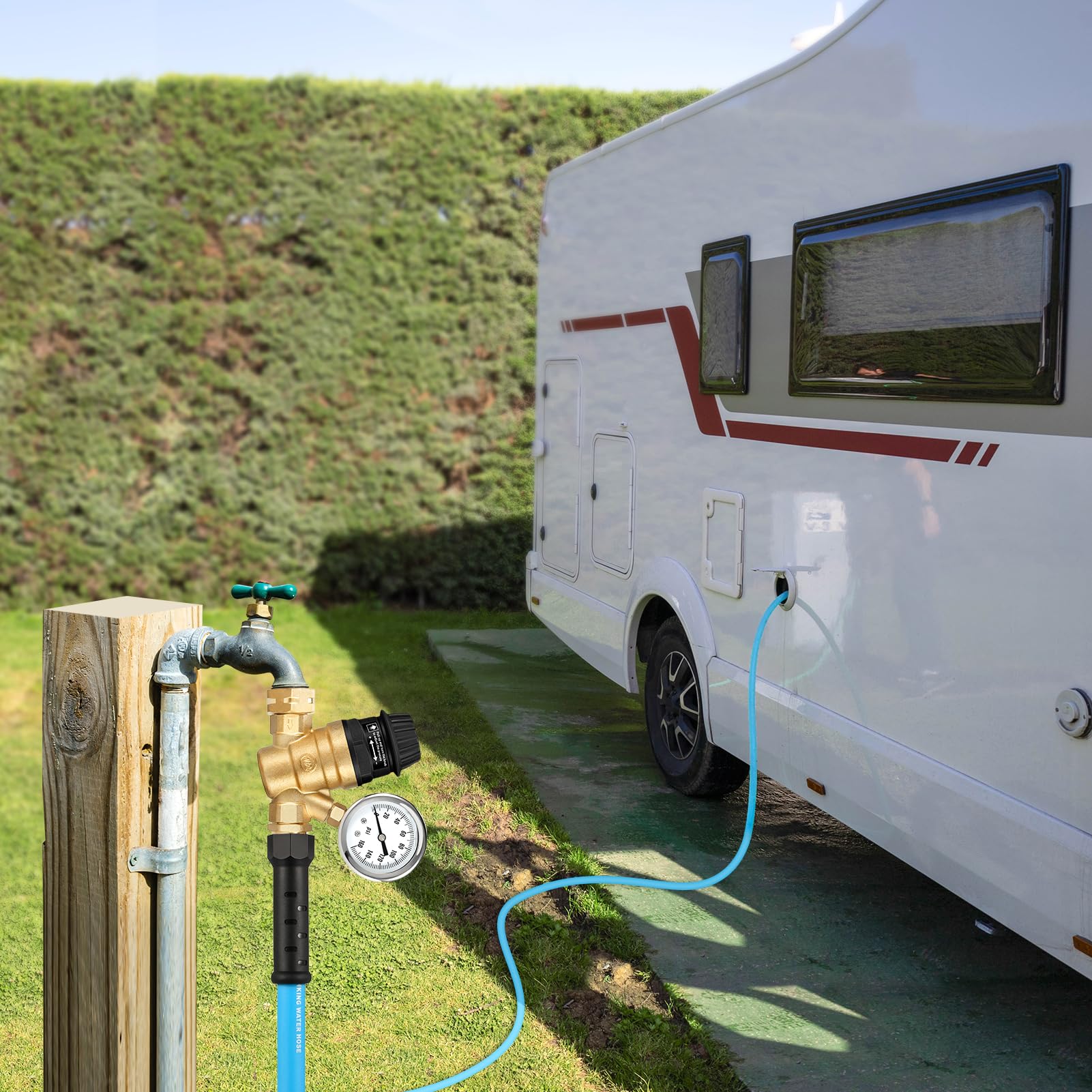 Kohree compact RV regulator simplifies setup and protects plumbing