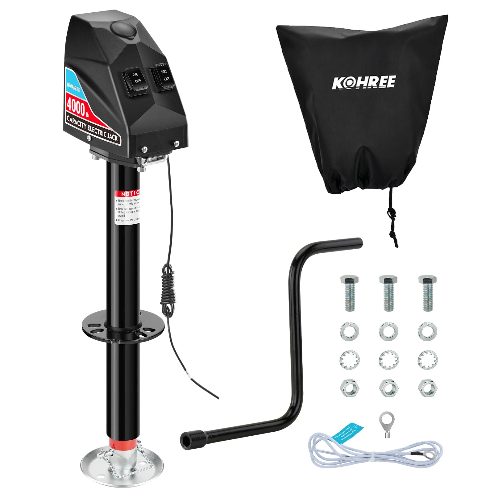 Kohree electric trailer jack lift mechanism enables rapid leveling