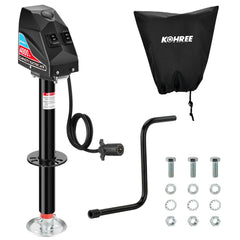 Kohree electric trailer jack 4000lbs enables quick trailer leveling.