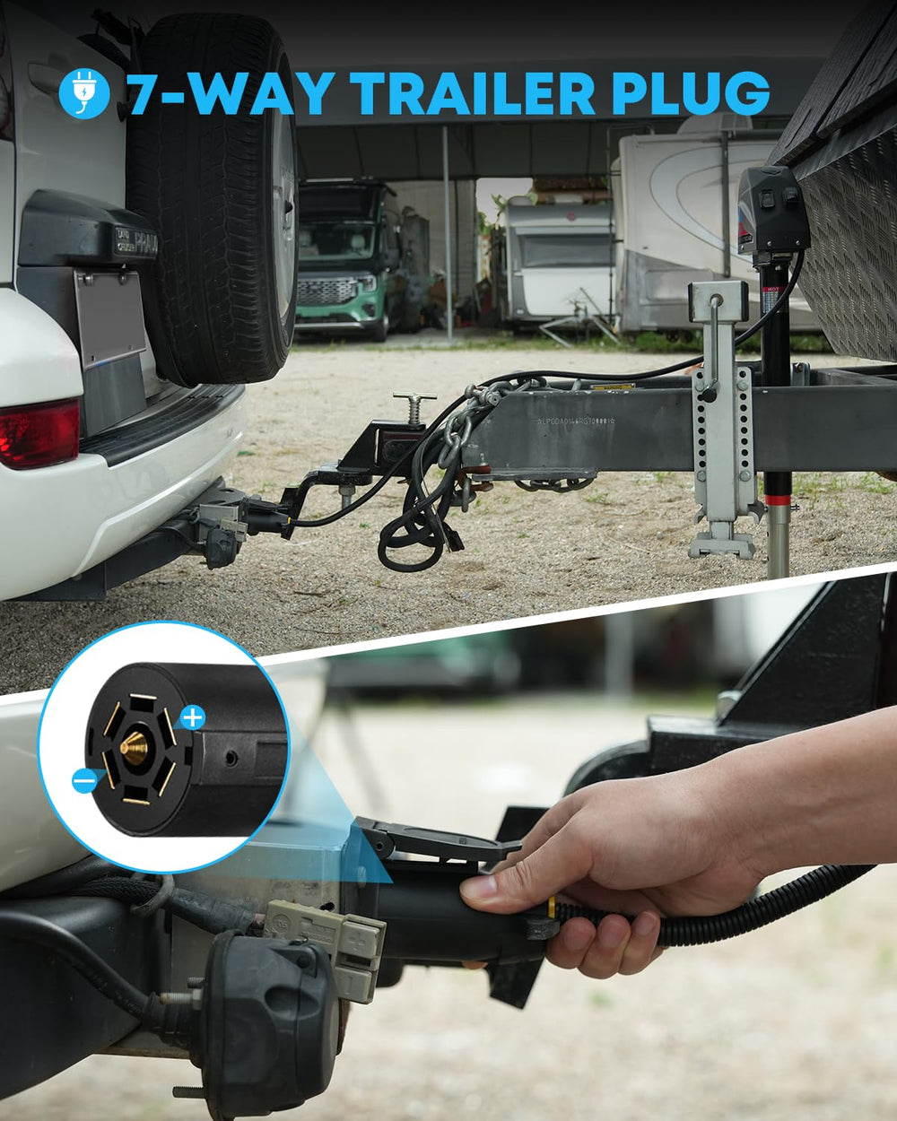 Kohree electric trailer jack LED lights improve nighttime visibility during hitching.