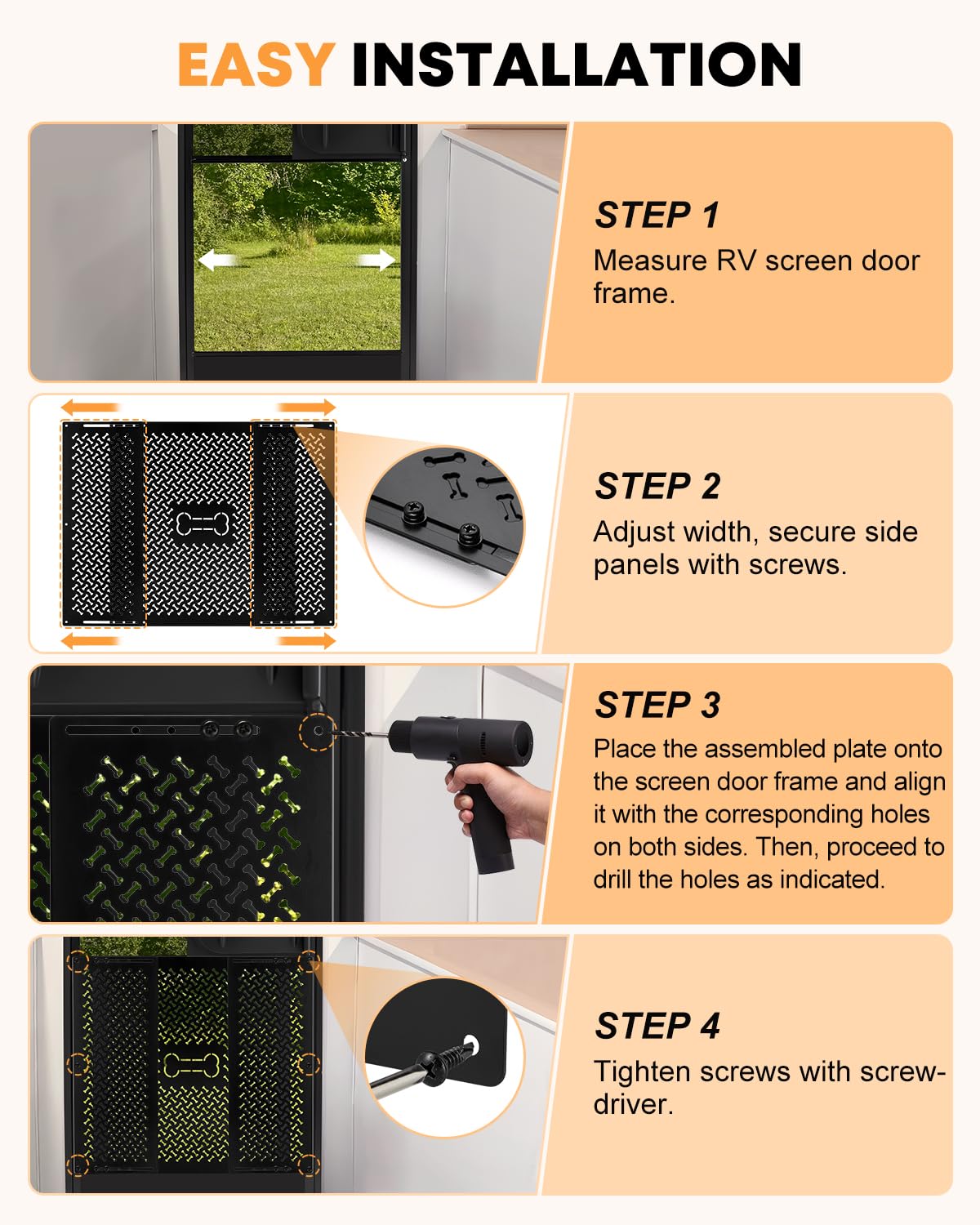 Kohree heavy-duty aluminum construction delivers durable door protection.