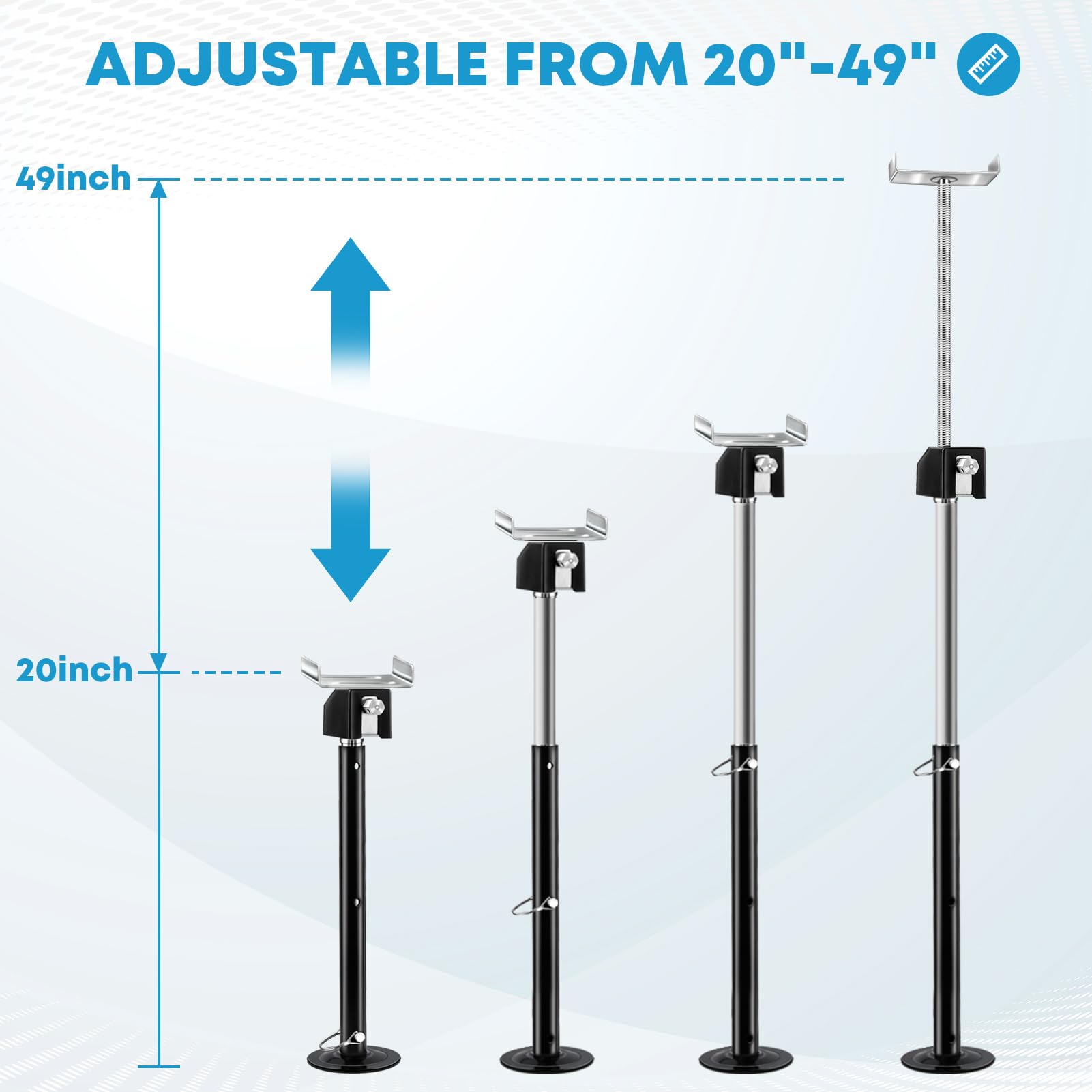 Power drill or hand crank enables quick height adjustment for level slides
