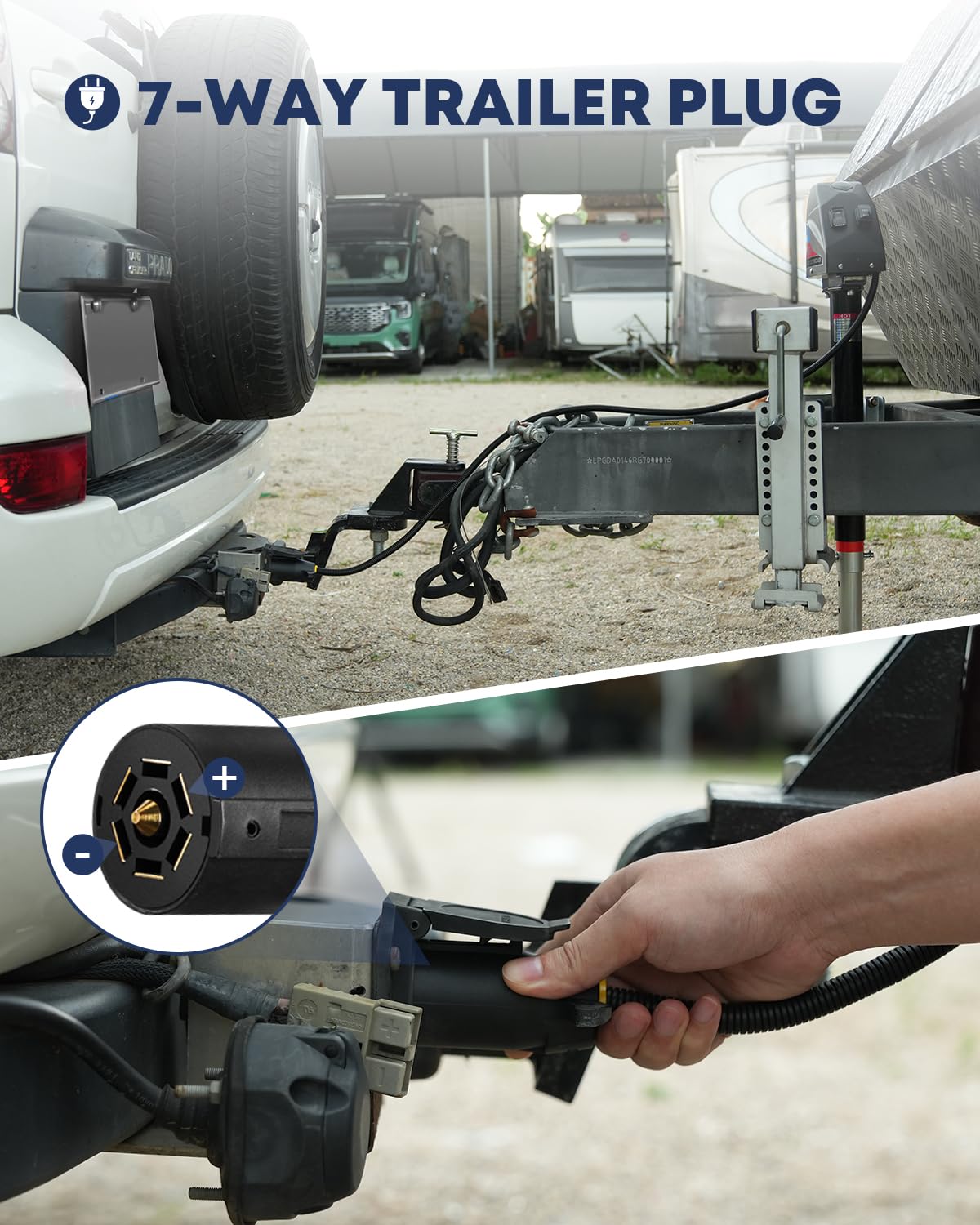 Kohree tongue jack with LED lights for enhanced nighttime visibility.