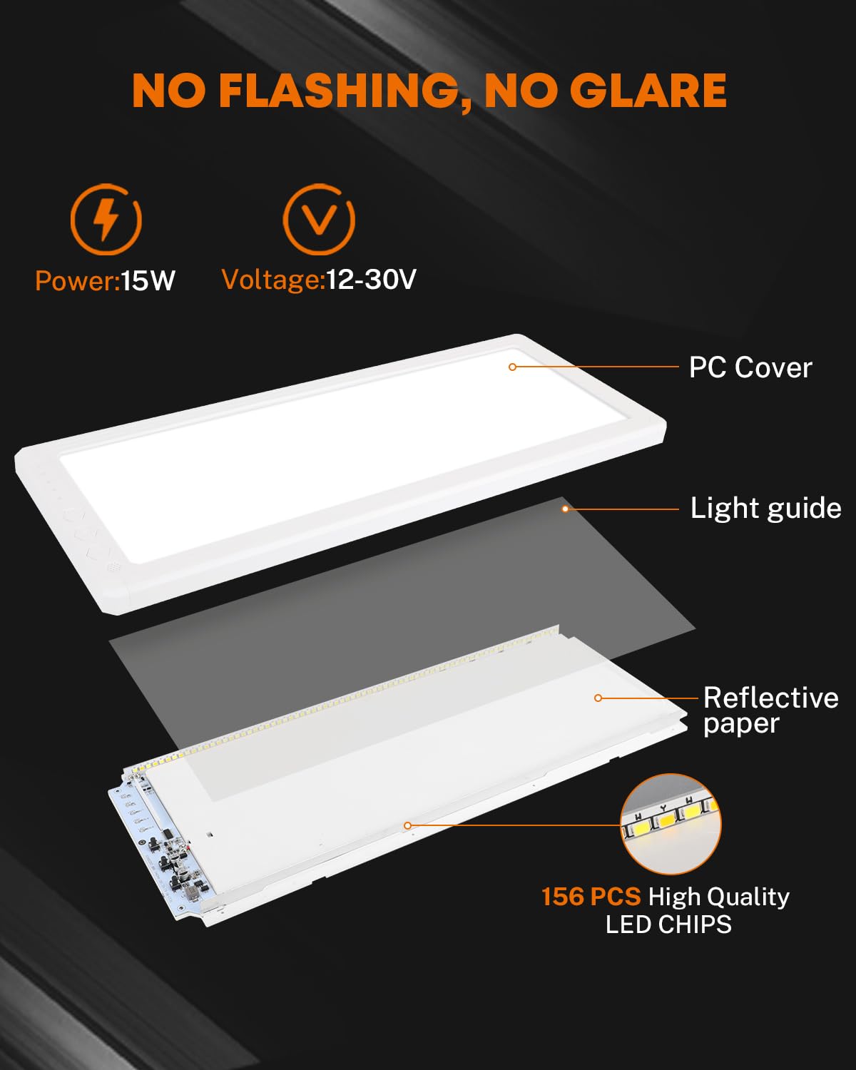 Kohree glare-free RV lamp with frosted diffuser and soft light.
