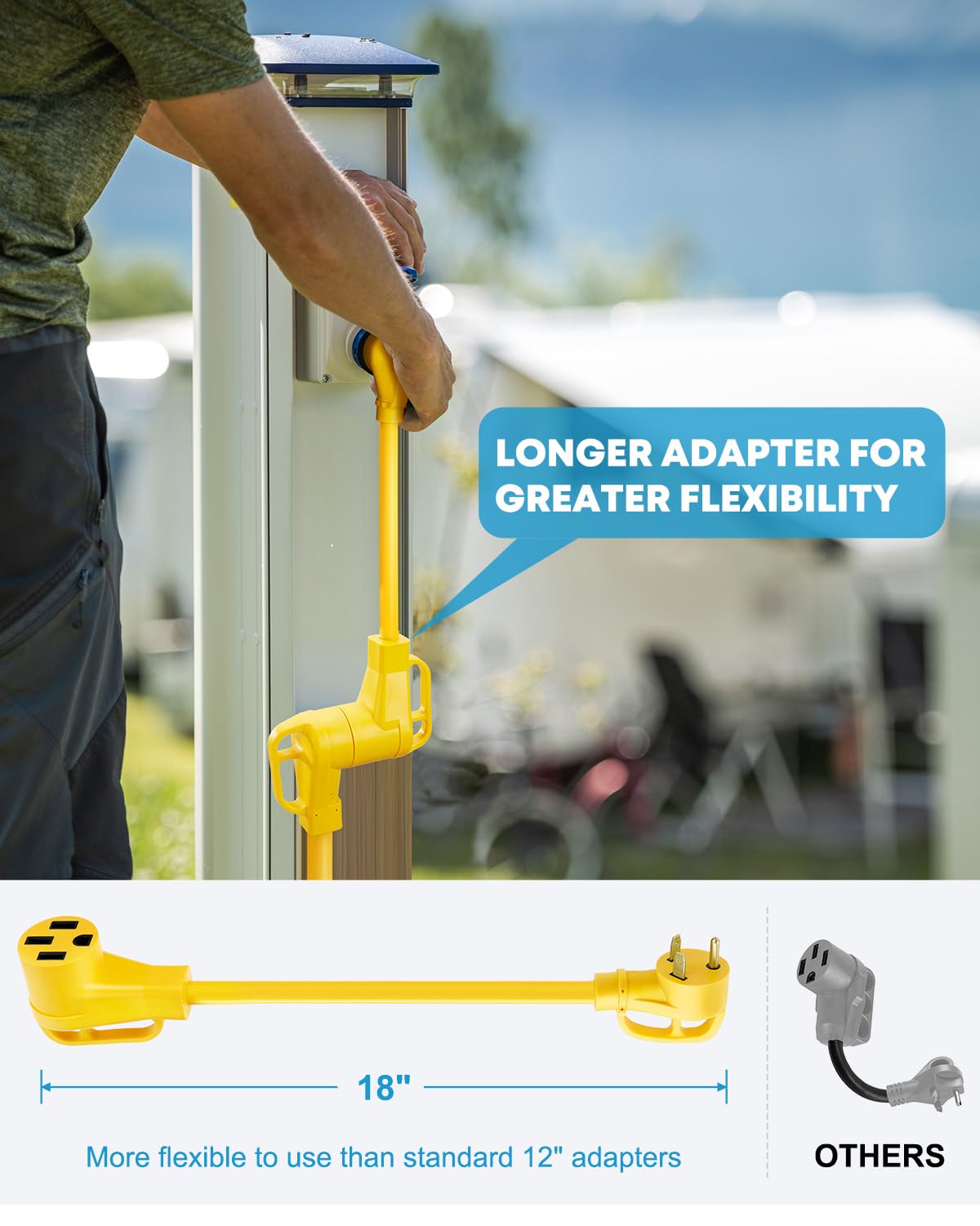 Kohree outdoor RV power cord designed for harsh conditions and long reach.