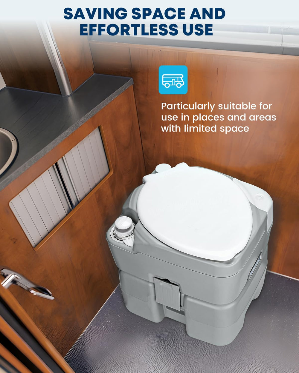 Kohree portable toilet fits RVs, boats, trailers, and homes